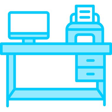 İş yeri düz vektör simgeleri ayarlandı