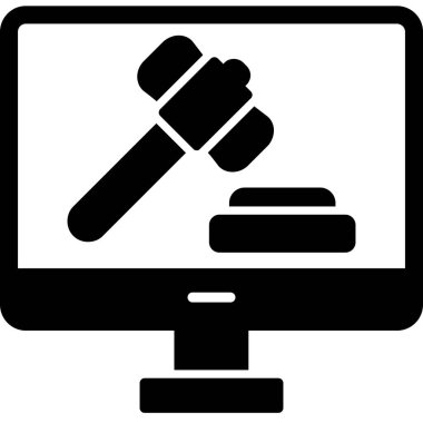 Açık Artırma web simgesi basit illüstrasyon