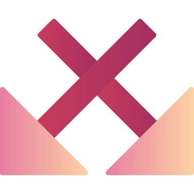 simple and minimalistic vector icon of the intersecting arrows