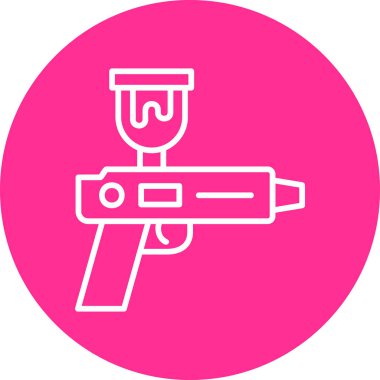 Vektör illüstrasyon, sprey tabancanın ağ simgesi