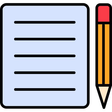 Not Defteri. Web simgesi basit illüstrasyon