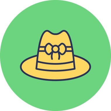 Renk arkaplanı üzerindeki vektör şapka illüstrasyonu