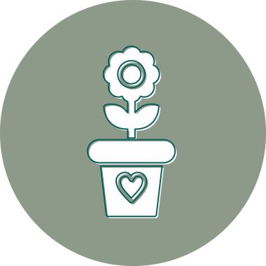 simple illustration of flower growing in a pot 