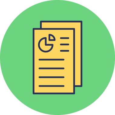 İş Raporu. Web simgesi basit illüstrasyon