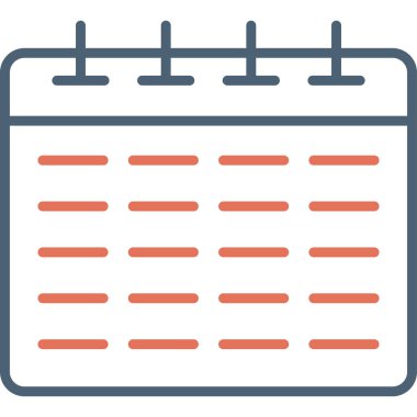 Takvim simgesi, vektör illüstrasyonu basit tasarım