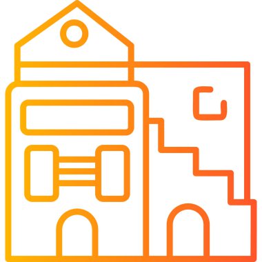 Bina. Web simgesi basit illüstrasyon