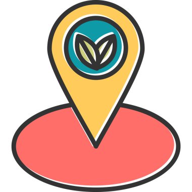 eco leaves, Location pin. web icon simple illustration