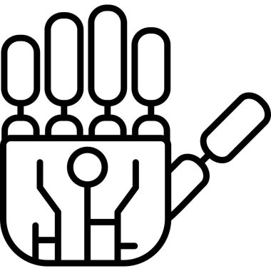 Robotik El simgesi. vektör illüstrasyonu 