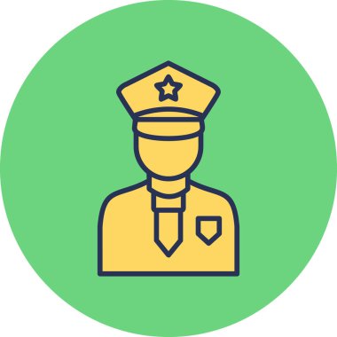 Bir polis simgesinin vektör illüstrasyonu