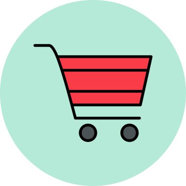 Alışveriş arabası modern simge, vektör illüstrasyonu