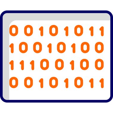 İkili Kod vektör illüstrasyonu, basit simge