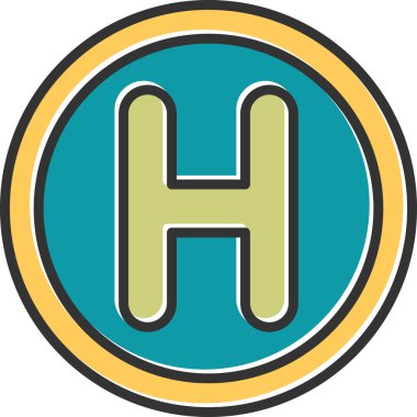 Heliport modern simge vektör illüstrasyonu