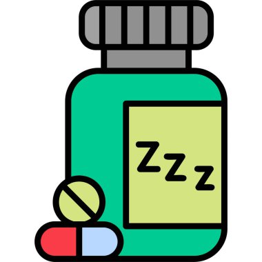 Uyku hapları web simgesi basit bir illüstrasyon