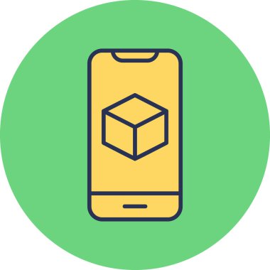 Geliştirilmiş gerçeklik simgesi, modern tasarım illüstrasyonu