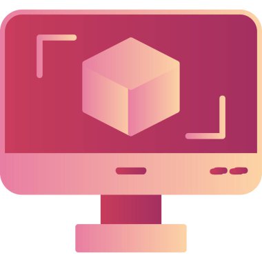 3d düz vektör simgesi