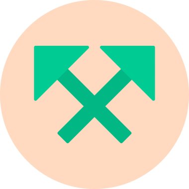 simple and minimalistic vector icon of the intersecting arrows