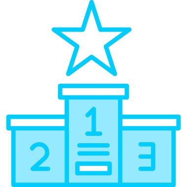 Podyum Şampiyonası. Web simgesi vektör illüstrasyonu