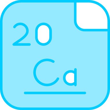 Kalsiyum, kimyasal element, ağ basit illüstrasyon