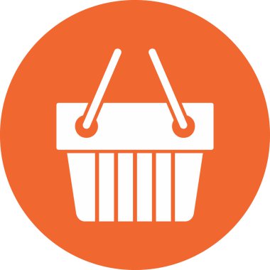 Alışveriş sepeti simgesi, vektör illüstrasyonu basit tasarım