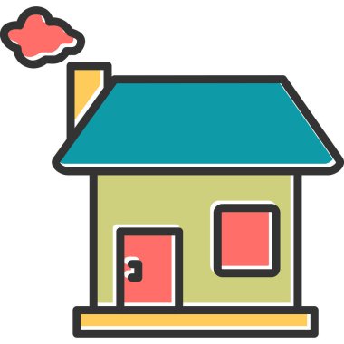 Ev. Web simgesi basit illüstrasyon