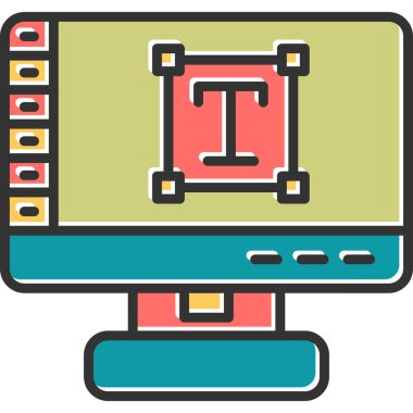 Metin Aracı. Web simgesi basit illüstrasyon