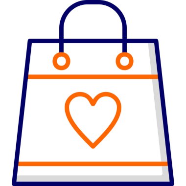 Bir alışveriş poşeti simgesinin vektör çizimi 