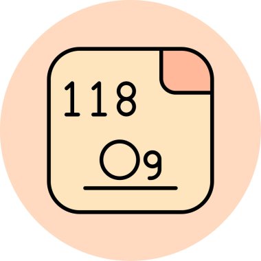 Oganesson modern simgesi, vektör illüstrasyonu