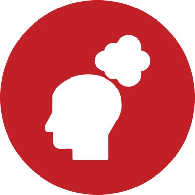 İnsan kafa simgesinin vektör çizimi. Düşünce