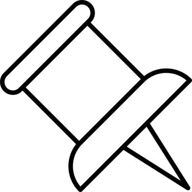 Pin simgesine bas. Basit vektör illüstrasyonu