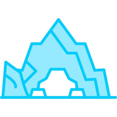 Mağara simgesi, ağ basit illüstrasyon