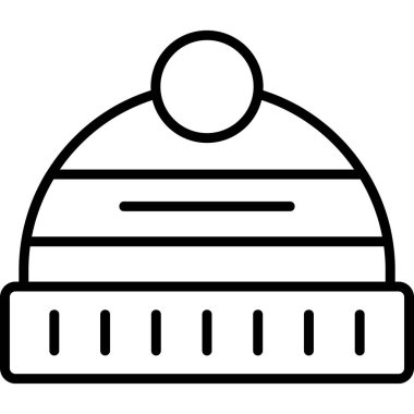Kış Şapkası. Web simgesi basit illüstrasyon
