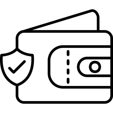 Cüzdan. Web simgesi basit illüstrasyon