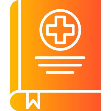 Tıp kitabı ikonu, modern tasarım illüstrasyonu