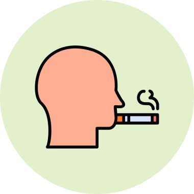 Sigara içiyor. Web simgesi basit tasarım