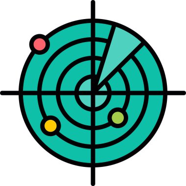 Radar. Web simgesi vektör illüstrasyonu