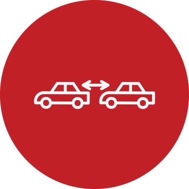 Araba mesafesi konsepti, basit web illüstrasyonu