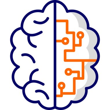 beyin ikonu vektör illüstrasyonu