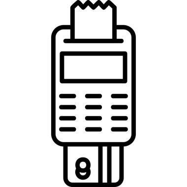 Modern pos terminalinin vektör illüstrasyonu 