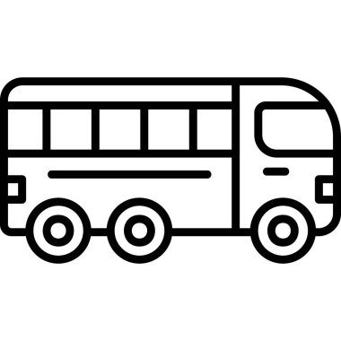 Otobüs simgesi, modern tasarım illüstrasyonu