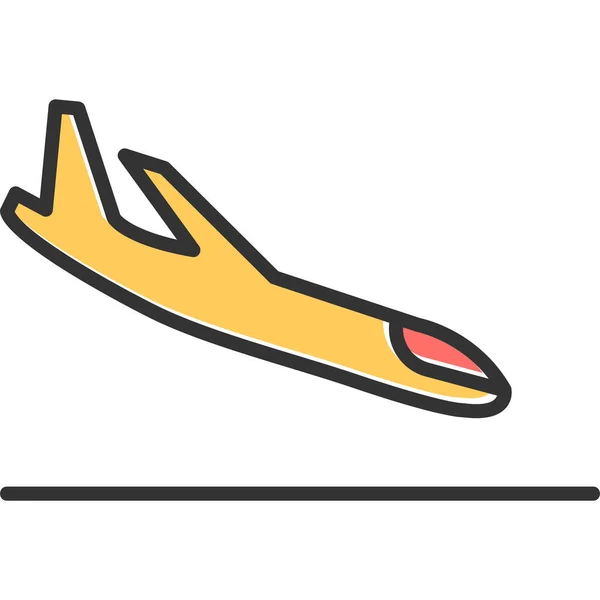 Airplane Landing Web Icon Simple Illustration — Stock Vector