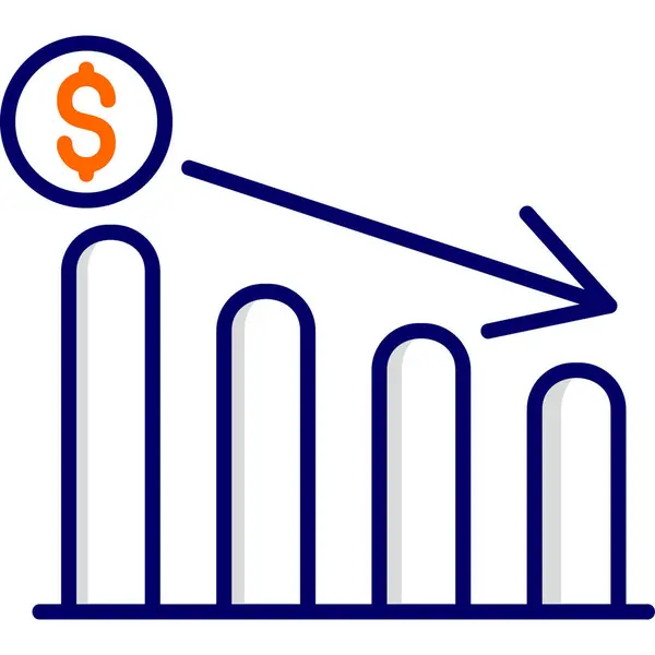 Profit Csökkentése Ikon Egyszerű Illusztráció — Stock Vector