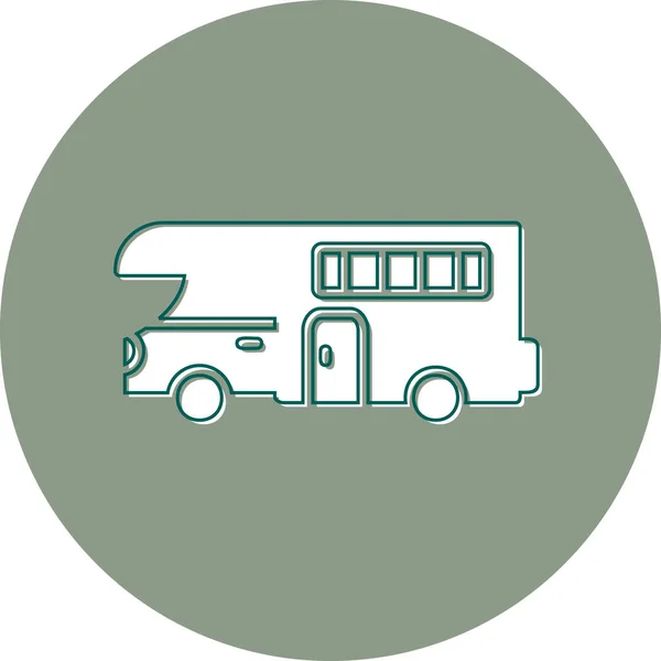 Caravan Anhänger Web Ikone Einfache Illustration — Stockvektor