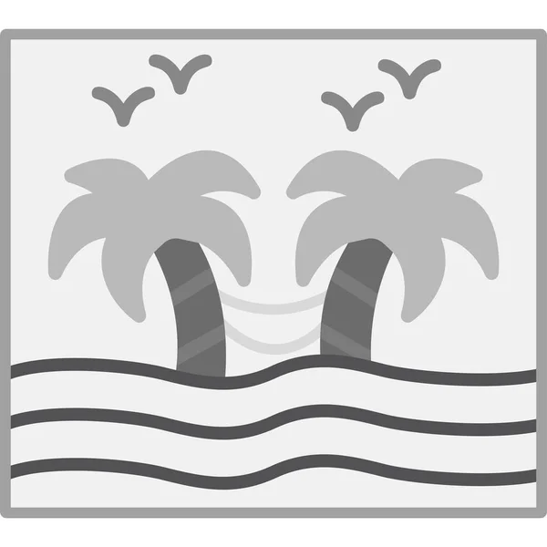 Tropische Insel Ikone Vektor Illustration — Stockvektor