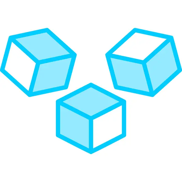 Cubos Ícone Web Ilustração Simples — Vetor de Stock