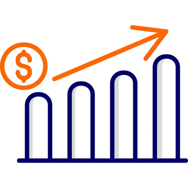 Vektor Illusztrációja Profit Növekvő Modern Ikon — Stock Vector