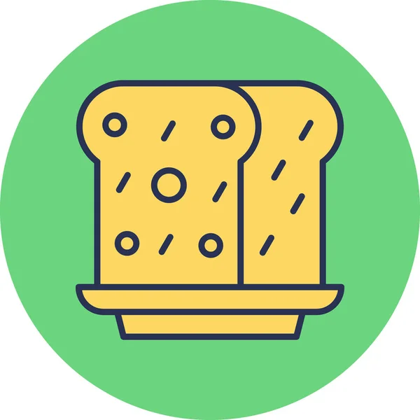 Bread Flat Icon Simple Illustration — Stock Vector
