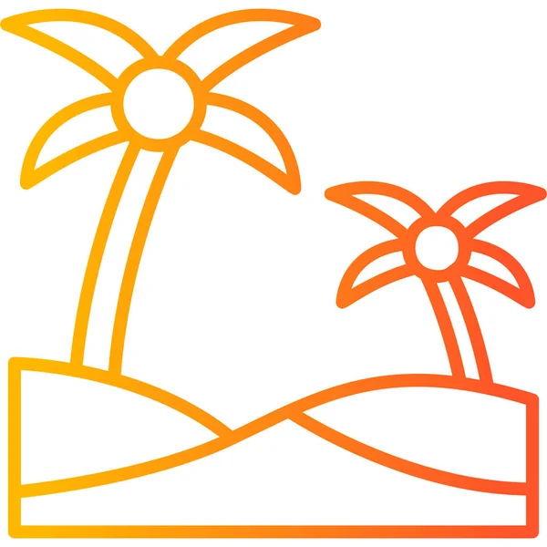 Icône Plage Tropicale Icône Web Design Simple Oasis — Image vectorielle