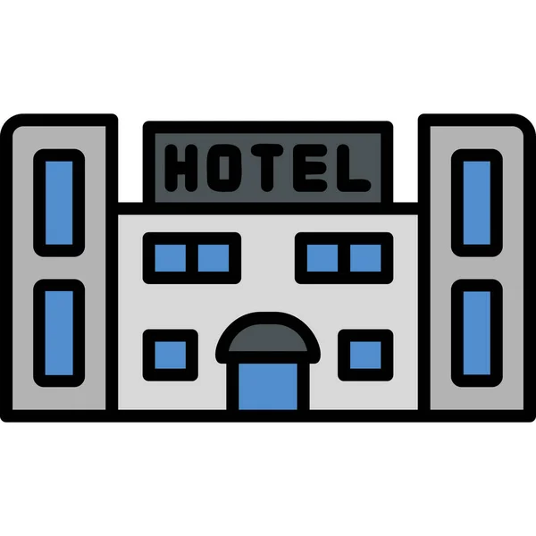 Hotel Modern Icon Vector Illustration — Stock Vector