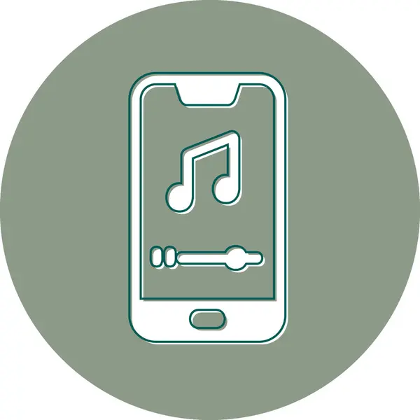 Icono Del Reproductor Música Móvil Ilustración Digital Del Dispositivo Smartphone — Archivo Imágenes Vectoriales