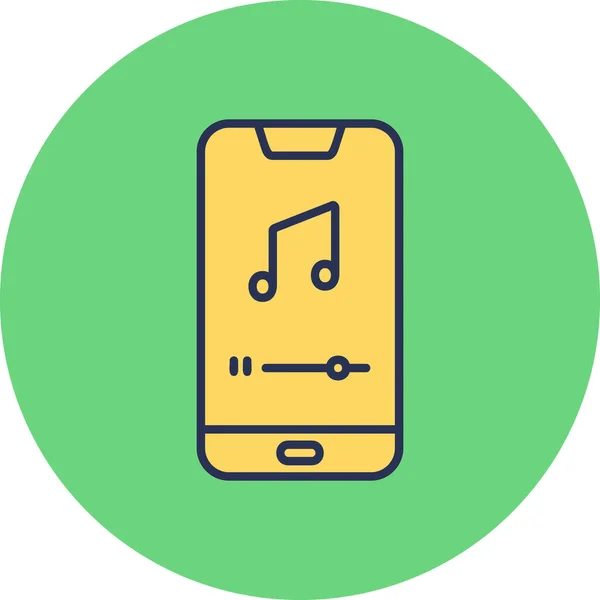 Icono Del Reproductor Música Móvil Ilustración Digital Del Dispositivo Smartphone — Archivo Imágenes Vectoriales